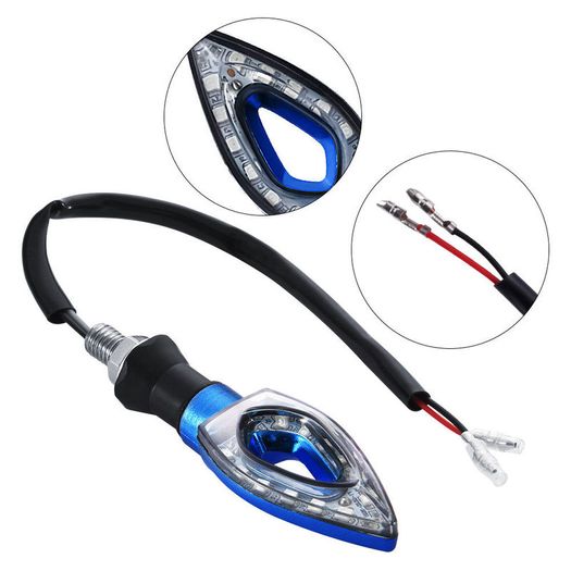 2x 12V BLUE Motorcycle Indicators Turn Signal Light