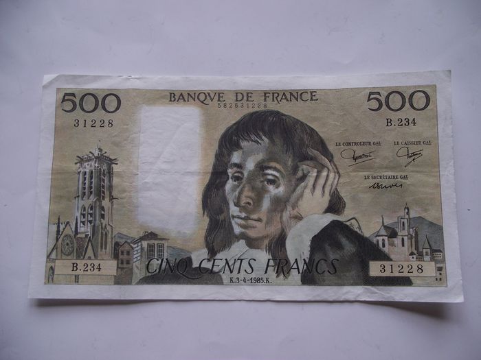 1985 France 500 Francs. Nice Condition