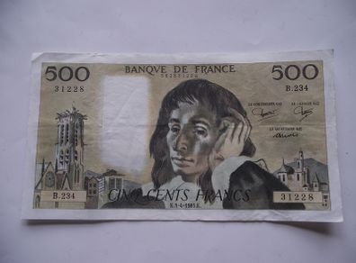 1985 France 500 Francs. Nice Condition
