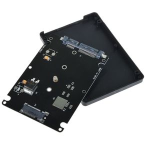 Black B key Socket 2 M.2 NGFF SATA SSD to 2.5 SATA Adapter Card with Case