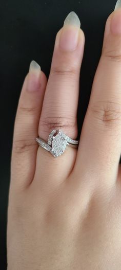 Adara 9ct White Gold 0.50ct Marquise Diamond Ring