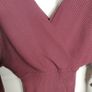 Knit V neck batwing dress, APRICOT Image 7