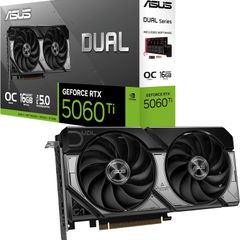 Asus Dual Geforce RTX 5060 Ti 16GB 128-bit GDDR7 PCI Express 5.0 DLSS 4.0 Graphics Card
