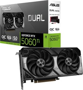 Asus Dual Geforce RTX 5060 Ti 16GB 128-bit GDDR7 PCI Express 5.0 DLSS 4.0 Graphics Card