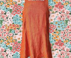 BNWT Stable of Ireland pure Irish linen burnt orange tunic top blouse M 10 12 summer holiday designer
