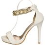 heels with chain black white or beige size 5 6 7 8 Image 4