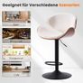 Bar Stools Made of Curved Wood, Set of 1, 360 Rotatable with Backrest and Footrest, PU Leather, Bar Stool, Bistro Stool, Kitchen Chairs, Modern Bar Chair for Bar, Kitchen, White Image 6