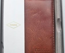 Brand New Fossil Mens Slim Wallet Cognac Brown credit card
