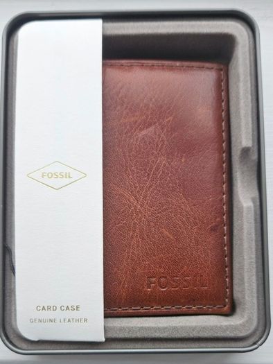 Brand New Fossil Mens Slim Wallet Cognac Brown credit card