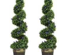 Set of Two 115cm Artificial Lavender Trees