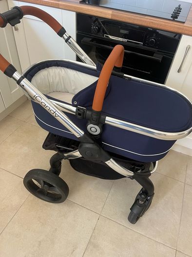 iCandy Peach Royal blue & Brown leather