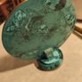vintage AFRIQUE AFRICA Malachite Copper & Brass MAP art sculpture. Image 8