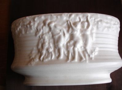 Vintage Sylvac  Embossed Oval Vase Bacchanti No.1113