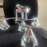 Hexagon shaped glass & Leaf design ceiling lights x2 Image 3