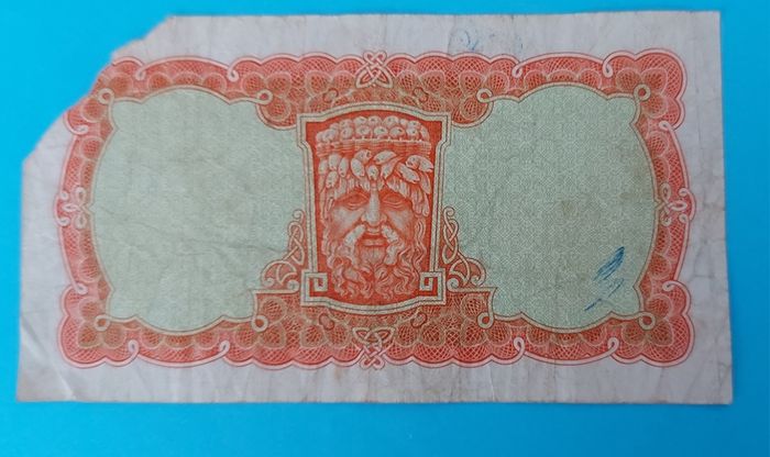 Irish 1968 Lavery ten shilling banknote in used condition