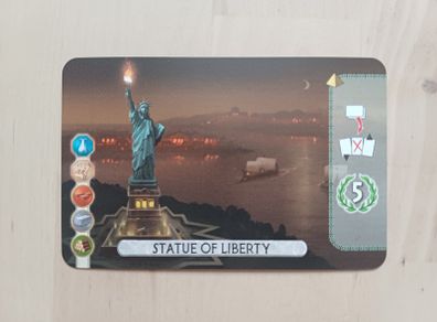7 Wonders Duel Statue of Liberty v1 Board Game Promo Single Card 2016 NEW