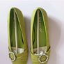 Solada Moda Green Suede Shoes EU36 UK3 Crystal Buckle Low Heel New Boxed  CAN POST Image 5