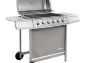 Gas BBQ Grill with 6 Burners Silver