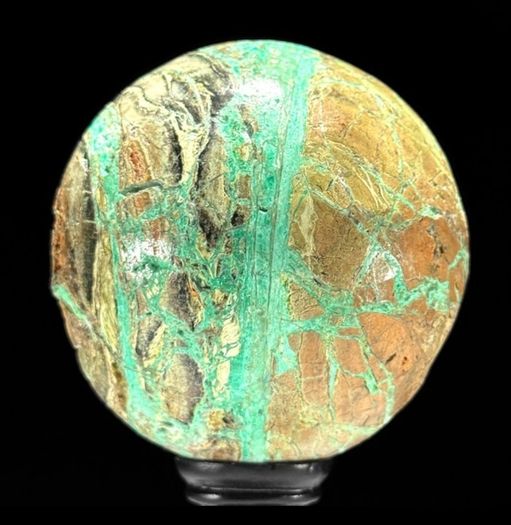 Smithsonite Sphere - Natural Stone, Wooden Stand