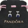 Pandora Sparkling Square Blue Halo Stud Earrings Image 7