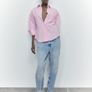 Zara Relaxed Oxford Shirt Light Pink Image 2