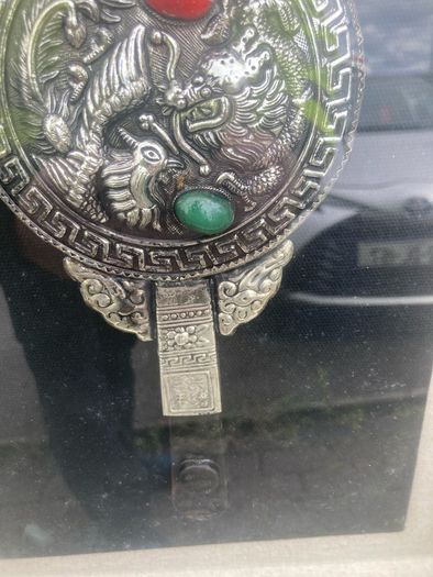chinese silver mirror framed free postage