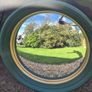 Round mirror called "witch's eye" in Napoleon III style, also "butler's mirror" Image 2