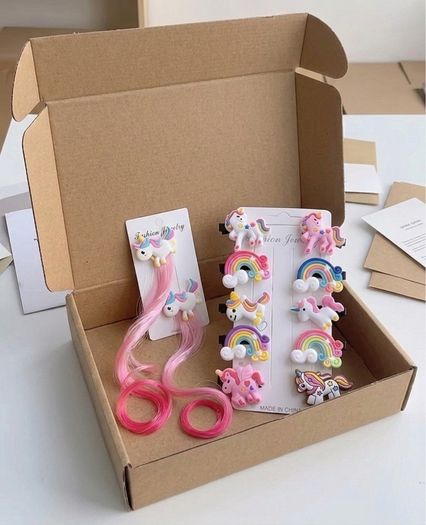 Unicorn & Rainbow Hair Clip Set