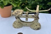 Vintage heavy cast iron counter balance scale