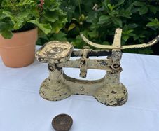 Vintage heavy cast iron counter balance scale