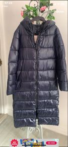 coat Navy Long puffa coat size small 10/12 boutique brand