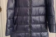 coat Navy Long puffa coat size small 10/12 boutique brand