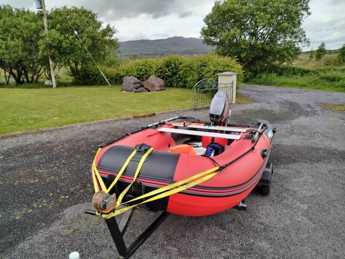 Gladiator 370 Inflatable Boat, Mariner 20hp & Trailer Package