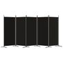 5-Panel Room Divider Black 433x180 cm Fabric Image 2