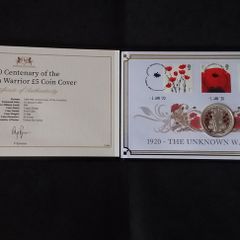 Great Britain : Centenary of The Unknown Warrior " 5 Pound " Coin Cover - 2020