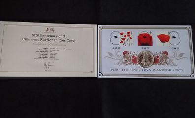 Great Britain : Centenary of The Unknown Warrior " 5 Pound " Coin Cover - 2020