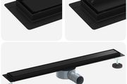 Shower Drain 2-in-1 with 360 Siphon Black 80 cm