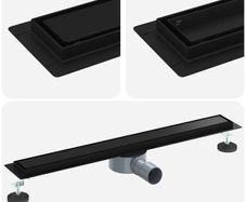Shower Drain 2-in-1 with 360 Siphon Black 80 cm