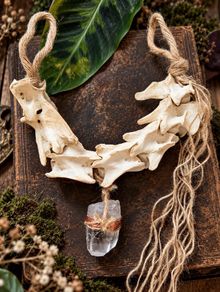 Deer Vertebrae & Clear Quartz Wall Talisman