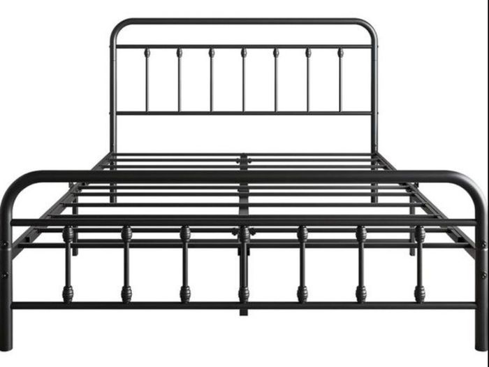 King Size Bed Frame with Headboard and Footboard/Under Bed Storage, Metal Bed Frames King Size Mattress Base No Box Spring Needed, Enhanced Support Noise Free, Black