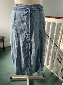 Brand new superdry cotton denim midi skirt