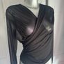Shein black mesh wrap long sleeve blouse size UK10/12 Perfect condition Postage included Image 2