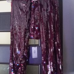 Wine/burgundy coloured sequined pants