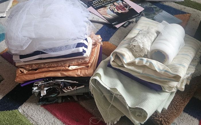 Large Fabric Bundle: Satin, Sequins, Tulle, IKEA Designer & Furnishing Fabrics
