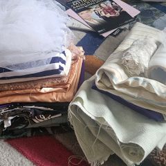 Large Fabric Bundle: Satin, Sequins, Tulle, IKEA Designer & Furnishing Fabrics