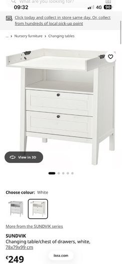 SUNDVIK Ikea changing table