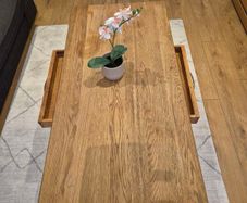 Solid Oak Coffee table with 2 drawers and storage shelf