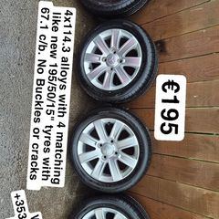 Various Sets Of Steel & Alloy Wheels 14" 15" 16" 17" to Suit Mitsubishi, Old Volvo & Old Hyundai 4x114.3 with 67.1 c/b @ OCG