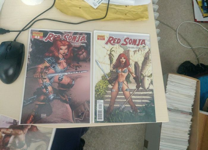Red Sonja, Vampirella and bettie Page variants