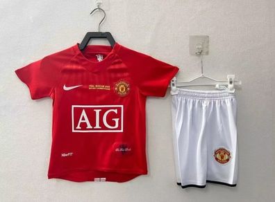 Man United Retro Kids Home Jersey 07/08